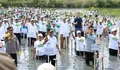 Wapres Gibran dan Gubernur Andra Soni Tanam Mangrove di Pesisir Mauk Kabupaten Tangerang