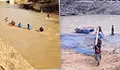 Terisolir di Aceh Tengah, Warga Kecamatan Linge Gotong Royong Bawa Tiang Listrik Seberangi Sungai Kala Ili