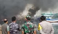 Penyebab Kebakaran Kapal di Pelabuhan Kota Tegal Masih Diselidiki, Kobaran Api Masih Dipadamkan