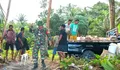 Hidupkan Gotong- Royong Babinsa Koramil 1312-02/Lirung, Sertu Seprianus Sanggamele Bersama Warga Kerja Bakti Angkut Pasir Untuk Pembangunan Gereja