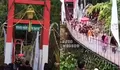 Detik-Detik Jembatan Gantung Pongpet Pangandaran Ambruk Usai Diresmikan, Polisi Ungkap Dugaan Kelebihan Beban