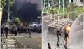 Demo Tolak UU TNI di Surabaya Memanas! Massa Pendemo Lempari Polisi dengan Molotov dan Jebol Pagar Grahadi