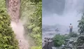 Viral wisatawan terjebak banjir di Curug Gomblang Banyumas, ini kronologi dan penjelasan petugas