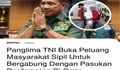 Maklumat Panglima TNI Buka Peluang Bagi Masyarakat Sipil Bergabung Bersama Pasukan Perdamaian di Gaza Menjadi Sorotan Warganet