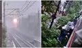 Ngeri! Detik-Detik Kabel Listrik Dekat Stasiun Jurangmangu-Pondok Ranji Tersambar Petir, Perjalanan KRL Terganggu hingga Penumpang Dievakuasi Mendadak