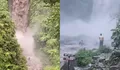 Sempat Dipertanyakan Warganet, Petugas Ungkap Alasan Wisatawan Tetap Berdiri di Batu saat Banjir di Curug Gomblang