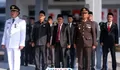 Anggota DPRD Lebak H. Mustopa Bacakan Teks Proklamasi pada Upacara HUT ke-81 RI di Kecamatan Muncang