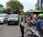 Antisipasi Kemacetan Jelang Imlek 2026, Satlantas Polresta Pekanbaru Lakukan Pengaturan Lalin di Pasar Sago