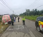 Hindari Lubang, Mobil Tahanan Polsek Mandau Terguling, Dua Anggota Polisi Luka Ringan