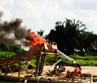 Polsek Kuantan Mudik Kembali Musnahkan Lima Rakit Emas Ilegal di Areal PT KTBM ​