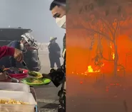 Momen relawan buka posko makan gratis untuk tim pemadam kebakaran di Lintang Batang Kalbar: Kami harus saling support