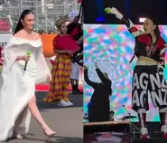 Mengintip gaya Agnez Mo di MotoGP Mandalika 2026, tampil anggun dengan gaun putih: Suaranya getarkan hati saat nyanyikan Indonesia Raya