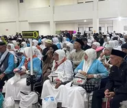 390 Jemaah Haji Kloter  3  Embarkasi Padang, Sumbar Tiba di Bengkulu