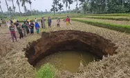 Tanah Berlubang Raksasa Muncul di Sawah Limapuluh Kota, Warga Panik