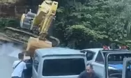 Ekskavator Lepas dari Truk Trailer di Sitinjau Lauik, Nyaris Hantam Kendaraan