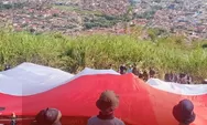 Bendera Merah Putih Raksasa Kembali Berkibar di Bukit Tui Padang Panjang, Jadi Tradisi ke-10 Sispala Boostra