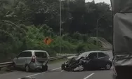 Detik-detik Kecelakaan Tol Krapyak Semarang Siang Ini Mobil vs Mobil hingga Hancur