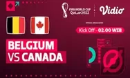 Link Nonton Live Streaming Belgia vs Kanada di Piala Dunia 2022 Pukul 02.00 WIB, 24 November 2022
