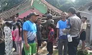 Unit Laka Polres Bogor Polda Jabar Gelar Olah TKP Laka Lantas Sebuah Truk Menabrak Bangunan Rumah di Tenjolaya