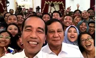 Jokowi dan Prabowo Swafoto Bersama Wartawan Usai Pertemuan