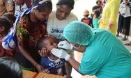 Polres Jayawijaya Gelar Bakti Kesehatan Imunisasi Campak 