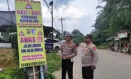 Pascabencana Hidrometeorologi, Satlantas Polres Aceh Timur Pasang Spanduk Himbauan di Lokasi Rawan Longsor