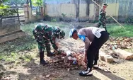 Jumat Bersih, Kapolsek Peureulak Pimpin Gotong Royong Bersama TNI dan Warga