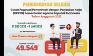 Lowongan PPPK Kemenag Resmi Dibuka, Sediakan 49.549 Ribu Formasi