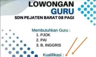 Heboh Lowongan Kerja Guru SDN Pejaten Barat 08 Pagi Sertakan Syarat Beragama Islam