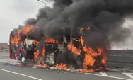 Bus Sarat Penumpang Terbakar di Tol Dalam Kota Tanjung Priok