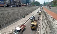 Penutup got underpass Mampang Prapatan, Jakarta Selatan, yang rusak dan menyebabkan macet parah 