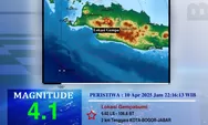 Bogor Diguncang Tujuh Kali Gempa dalam 24 Jam, Terbesar Magnitudo 4,1 Bikin Warga Mulai Cemas