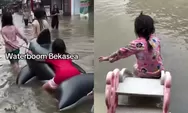 Main Perosotan hingga Renang, Viral Kumpulan Momen Anak-anak Bekasi Main Air saat Banjir