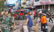 Gelar Karya Bakti TNI, Kodim 0201/Medan Berkolaborasi Dengan Pemko Medan Bersihkan Pasar Petisah