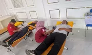 Personil Polres Tapsel Sumbang 22 Kantong Darah ke PMI