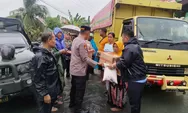 Polsek Pantai Cermin, Koramil dan Pemerintah Salurkan Bantuan Paket Sembako ke Korban Banjir