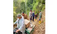 Bantuan Logistik untuk Korban Longsor di Taput Disalurkan Gunakan Motor Trail 