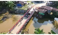Jembatan Bailey Penghubung Besilam  Banjaran Raya di Kabupaten Langkat Terpasang