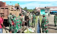 Wujudkan Pasar Sehat, Kodim 0115/Simeulue Gelar Aksi Bersih-Bersih Bersama Warga