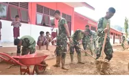 Kembali Diterjang Banjir Susulan, Kapendam I/BB Kerahkan Satgas Gulbencal Bersihkan Lumpur 2 SD Negeri di Tukka Tapteng