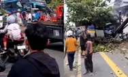 Detik-detik Truk Boks Hantam Bus Mogok di Madiun, Sopir Terjepit Dievakuasi Lebih dari 1 Jam