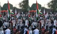 Aksi Bela Palestina di Jakarta: Ribuan Massa Padati Kedubes AS, Nyanyikan “Heal The World” dan Kibarkan Bendera Raksasa