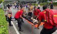 Polisi Bersepeda Sigap Bantu Evakuasi Korban Laka di CFD Jakarta
