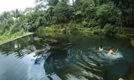 Berenang di Wisata Mata Air Cihunjuran Pandeglang Banyak Peninggalan Zaman Megalitikum