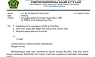 Kemenag Kota Palu Resmi Tetapkan Zakat Fitrah Rp37500 dan Fidyah Rp45000 per Hari