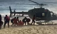 Jasad Wisman Qatar yang Hanyut di Pantai Kelingking Bali Dievakuasi Menggunakan Helikopter