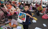 Hari Batik Nasional, 1.429 Anak KB dan TK Karanganyar Ikuti Latihan Membatik Massal di Rumah Dinas Bupati 