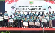 Etik Suryani Serahkan Penghargaan Peraih Prestasi Olahraga, Pemuda dan Pariwisata di Ajang Bupati Award 2025