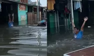 Isyaratkan Ketangguhan Hati, Bapak-bapak di Bekasi Ini Mengubah Pilu Jadi Bahagia Meski Rumahnya Terendam Banjir