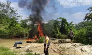 Dari Call Center 110, Polres Kuansing Musnahkan 4 Unit PETI di Sungai Kuantan